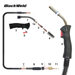 Pistola Mig Blackweld modelo Binzel 25 / 250Amp (4,5 MTS)