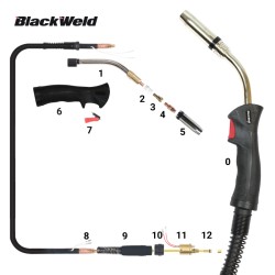 Pistola Mig Blackweld modelo Binzel 36 / 350Amp (4,5 MTS)