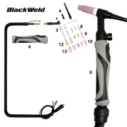 Pistola TIG modelo WP26 / 26V / 26 FV 200 Amperes
