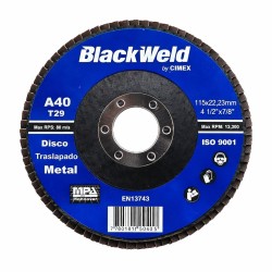 DISCO TRASLAPADO METAL  4.5/GRANO 40 - BLACKWELD (BW-45115-A40)