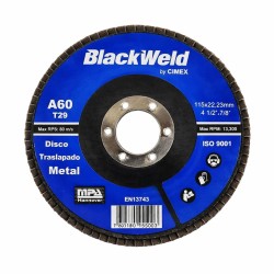 DISCO TRASLAPADO METAL  4.5/GRANO 60 - BLACKWELD (BW-45115-A60)