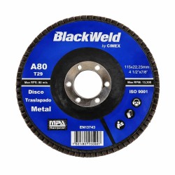 DISCO TRASLAPADO METAL  4.5/GRANO 80 - BLACKWELD (BW-45115-A80)