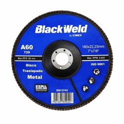 DISCO TRASLAPADO METAL  7/GRANO 60 - BLACKWELD (BW-45180-A60)
