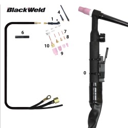 Pistola TIG modelo WP9/ 9V / 9FV / 9P 125 Amperes