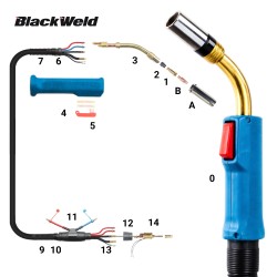 Pistola Mig Binzel 500 Amp (5 MTS) (Para Tubular)(BZ502T)