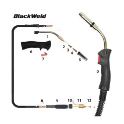 Pistola Mig Blackweld modelo Binzel 36 / 350Amp (4.5 MTS)