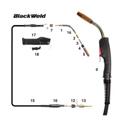 Pistola Mig Blackweld Modelo Trafimet Mega 4  / 400 Amp (4.5 MTS) (MEGA4)
