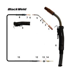 Pistola Mig Blackweld Modelo TWECO 450 /450Amp.(4.5 MTS)(BW/TW450)