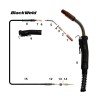 Pistola Mig Blackweld Modelo TWECO 450 /450Amp.(4.5 MTS)(BW/TW450)