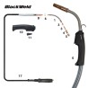 Pistola Mig Blackweld Modelo Lincoln 400 Amp / 4,5 MTS (Conector Euro) (LN400-CE)