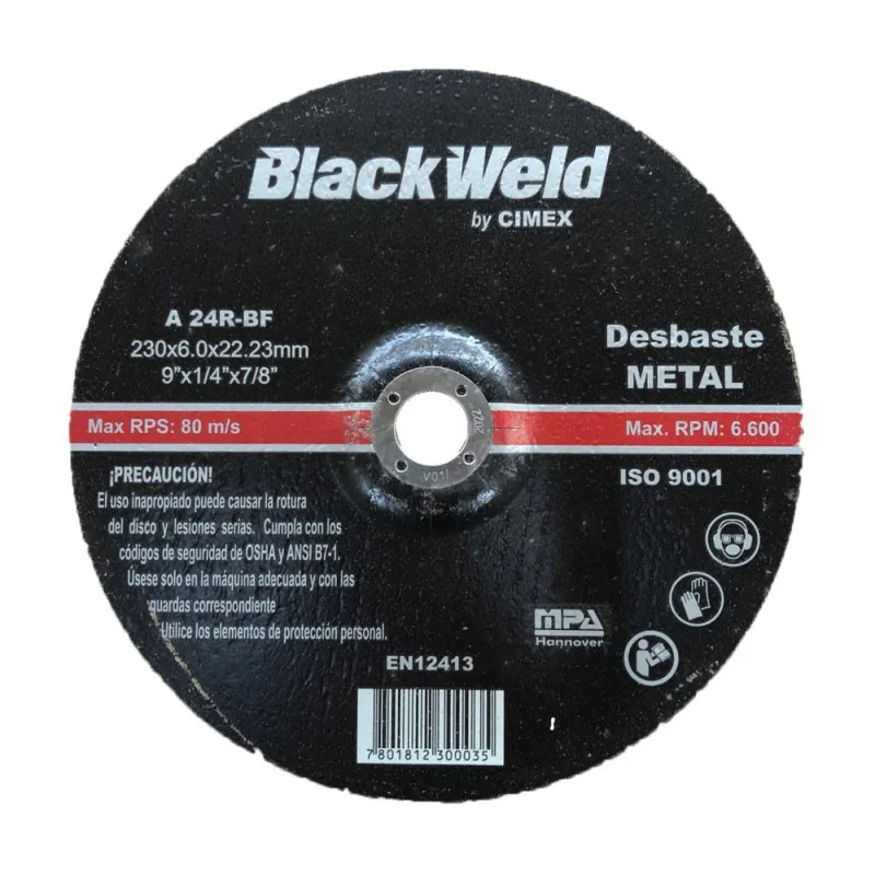 DISCO DESBASTE  METAL 9X 6,0 - BLACKWELD (BW-35230-60)