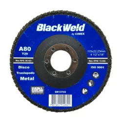 DISCO TRASLAPADO METAL  4.5/GRANO 80 - BLACKWELD (BW-45115-A80)