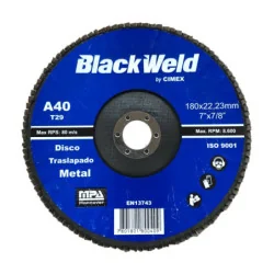 DISCO TRASLAPADO METAL  7/GRANO 40 - BLACKWELD (BW-45180-A40)