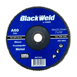 DISCO TRASLAPADO METAL  7/GRANO 60 - BLACKWELD (BW-45180-A60)