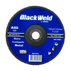 DISCO TRASLAPADO METAL  7/GRANO 80 - BLACKWELD (BW-45180-A80)