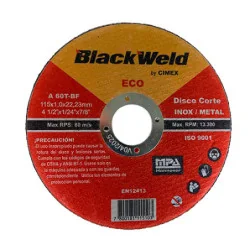 Disco Corte Inox/Metal 4.5´x1.0-Blackweld (ECO-BW-20115-10)